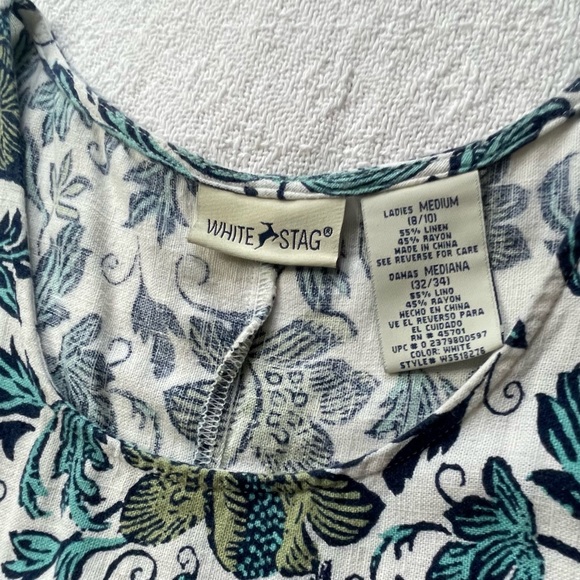 White Stag Blue and Green Floral Dress (Sz ML with added Sweater (Sz L) -Casual - Picture 4 of 16